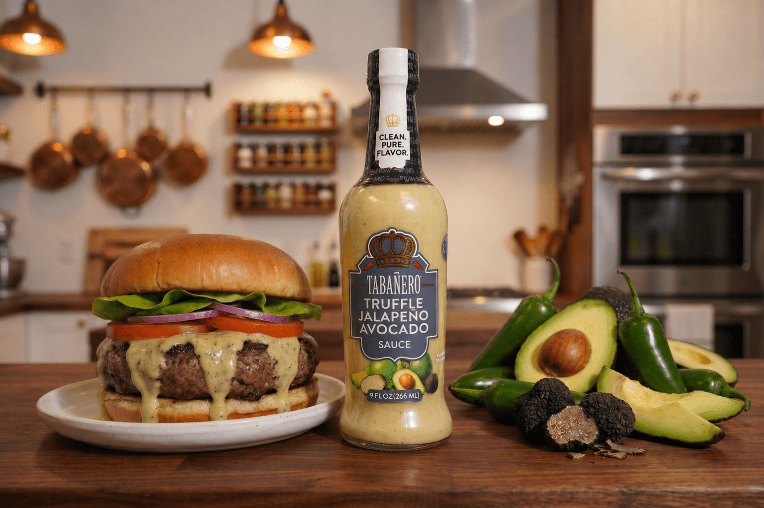 (2 pack) Tabanero Truffle Jalapeño Avocado Sauce, Creamy, Mild Heat, 9 oz
