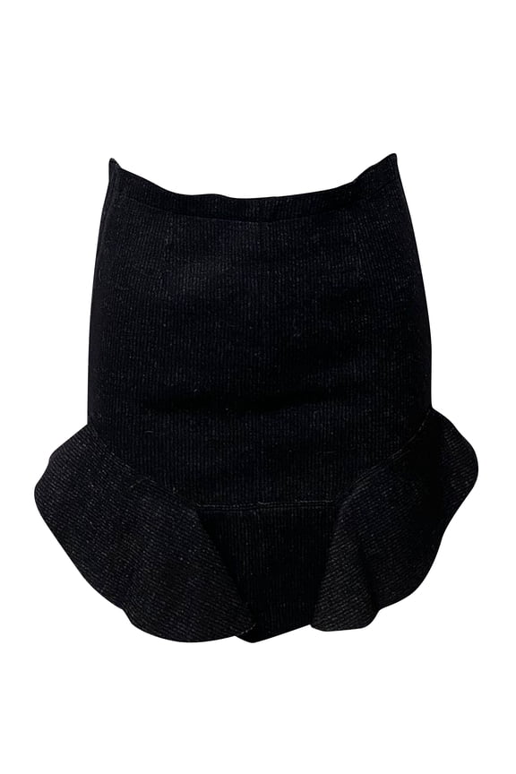 Pre-Owned Isabel Marant Frye Ruffled Mini Skirt in Grey Virgin Wool