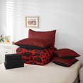 thumbnail image 6 of Homewish Leopard Print 7-Piece Twin Bedding Sets For Teens Boys Girls,Black Red Bedding Comforter Set,Abstract Geometric Breathable Sheet Sets,Breathable Home Decor,Reversible, 6 of 8