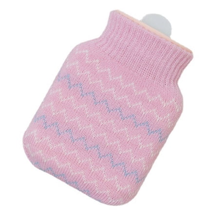 320ML Gift Warm Tools for Girls Ladies Winter Heated Bottle Hot Water Bottle Silicone Portable Hand Warmer Plush Heating Bag PINK