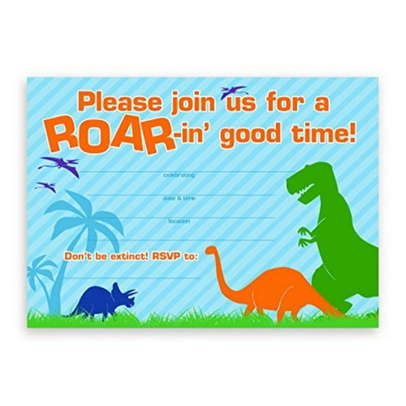 Dinosaur Party Invitations - 10 Invitations   10 Envelopes