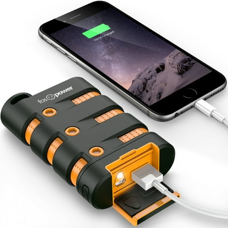FosPower PowerActive 10200 mAh Power Bank - 2.1A USB Output [Water/Shock/Dust Proof] Rugged Heavy Duty Portable Battery Charger for iPhone/iPad, Android Smartphones, Tablets & MP3, Pokemon (Best Portable Smartphone Charger)