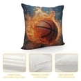 thumbnail image 4 of Creowell  Basketball Throw Pillow Covers for Boys Girls Room, Cool Sports Style in Fire and Water Background Pillowcase Cushion Covers for Sofa Couch Chair, Birthday for Son Boyfriends, 4 of 5