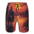 thumbnail image 3 of Fotbe Sunset River Western Cowboy Trajes de Baño Estampados para Hombre, Shorts de Verano de Secado Rápido, Ropa de Playa, Bañadores-Small, 3 of 6
