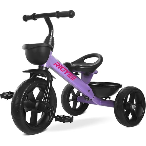 Tricycle, Extra-Wide Rear Wheelbase for Stability, Trikes with Dual Storage Baskets, Easy to Carry Seat
