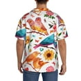 thumbnail image 3 of Kdxio Men'S Hawaiian Shirt For Men Short Sleeve Shirt Flowers Birds And Butterflies Summer Casual Holiday Beach Button Down T-Shirts, 3 of 5