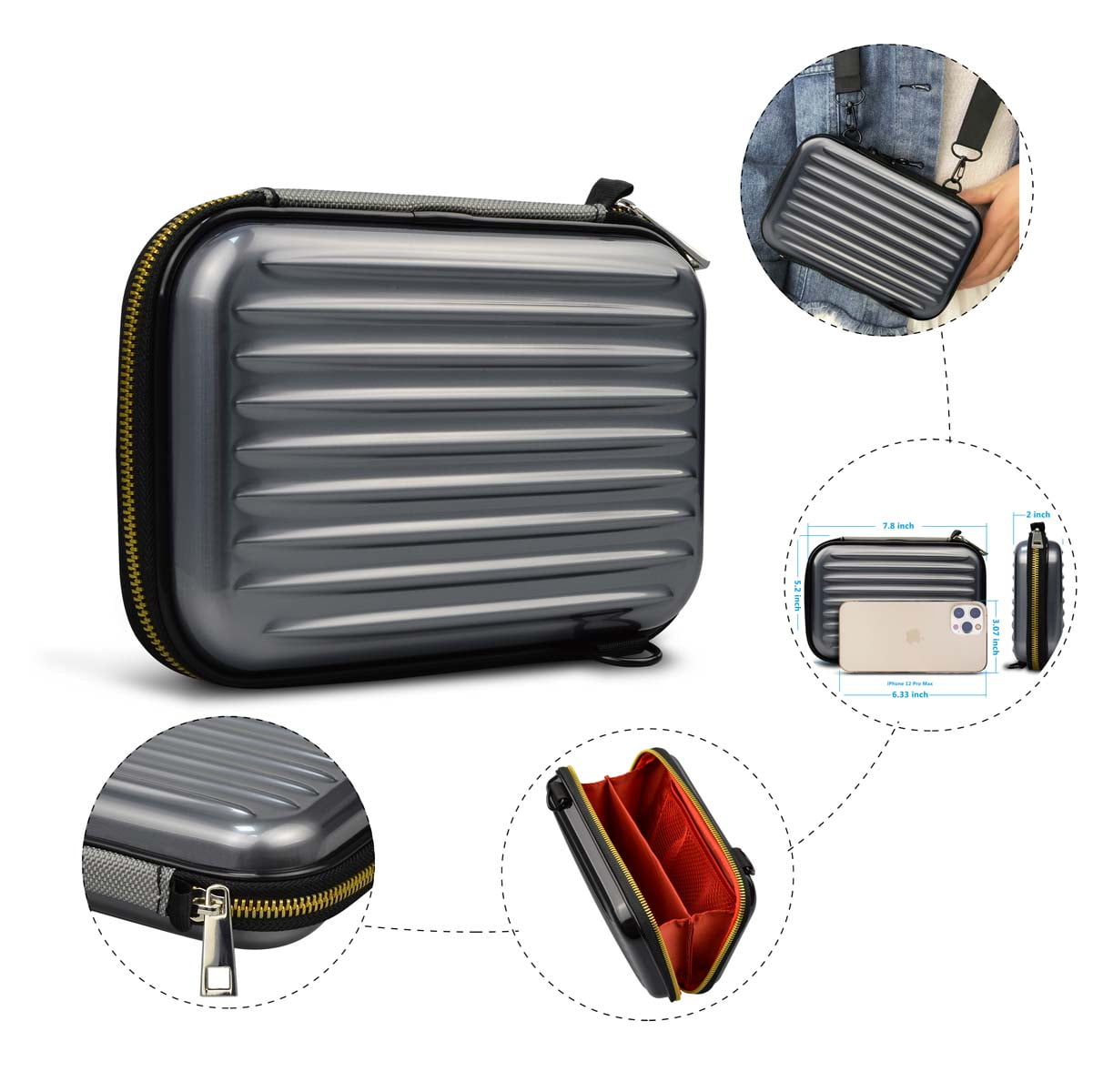 Hard Travel Case Bag Organizer, Njjex Universal Travel Case Organizer