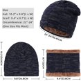 thumbnail image 3 of Viworld 2-Pieces Winter Beanie Hat Scarf Set Thick Fleece Lined Warm Knit Ski Hats Skull Cap for Men & Women, 3 of 8
