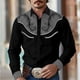 thumbnail image 4 of Camisa de hombre estilo retro occidental con estampado floral 2024, informal, para exteriores, calle, uso diario, primavera y verano, con solapa, manga larga, color negro, tallas S a 5XL, tejido elást, 4 of 5