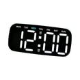 thumbnail image 1 of Reloj despertador digital, reloj de mesa con indicador de temperatura, calendario y brillo. Negro, 1 of 9