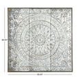 thumbnail image 4 of DecMode Gray Metal Embossed Floral Wall Decor with Gray Backing, 4 of 14