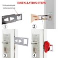 thumbnail image 4 of 2 piezas de cerradura de puerta portátil roja de seguridad, utilizada para seguridad del hogar, cerradura de puerta de viaje, cerradura esencial para dormitorio, 4 of 4