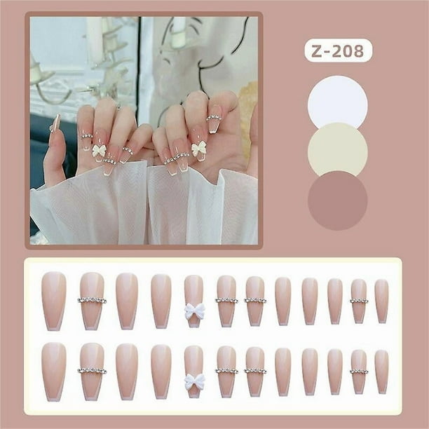 Uñas postizas HUOGUO Long Press On Sweet Style 24 unidades