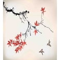 thumbnail image 3 of Japanese Queen Size Duvet Cover Set, Cherry Blossom Sakura Tree Branches Romantic Spring Themed Watercolor Picture, Decorative 3 Piece Bedding Set with 2 Pillow Shams, Coral Black, by Ambesonne, 3 of 3