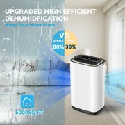 Patiosunny 15-Pint (DOE) Multi-Function Dehumidifier, 5000 Sq.Ft Coverage Area with 3 Modes, 180 OZ Water Tank/24H-Timer/Drain Hose/Child lock, for Bedroom /Office/Laundry Room