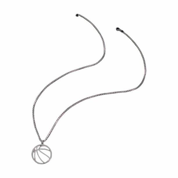 Acero inoxidable Hip Hop Accesorios Hombres y Mujeres Deportes Serie Geométrica Ronda Baloncesto Colgante Clavícula Cadena Collar
