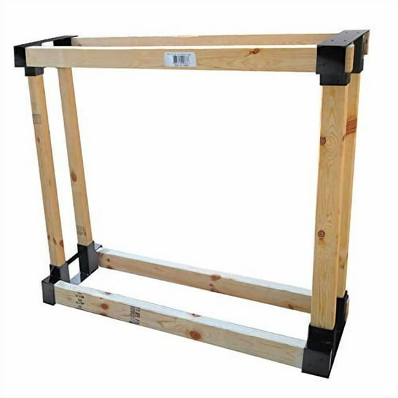 Outdoor Firewood Log Rack Bracket Kit, Fireplace Wood Storage Holder - Adjustable to Any Length (4-Bracket Kit)