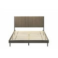 thumbnail image 2 of Valdemar Brown Fabric & Weathered Gray Finish Queen Bed, 2 of 5