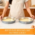 thumbnail image 3 of 2PC 9 Inch Cake Tins,Quick Release Round Cake Pan with Easy-Open Lever,CakePan With Swivel ,Non-Stick Stainless Steel Baking Mold,Easy to Clean Baking Pans for Cheesecake,Chiffon,Birthday Cakes, 3 of 8