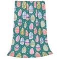 thumbnail image 2 of Salouo Colorful Easter eggs Print Bed Blankets, Flannel Blanket Comfortable Air Conditioning Blanket Lightweight Blanket for Sofa Bed Travel & Couch-80"x60", 2 of 7