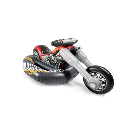 Intex 57534EP Cruiser Motorcycle Inflatable Ride-On Pool Float Toy with Handles for Kids Ages 3+