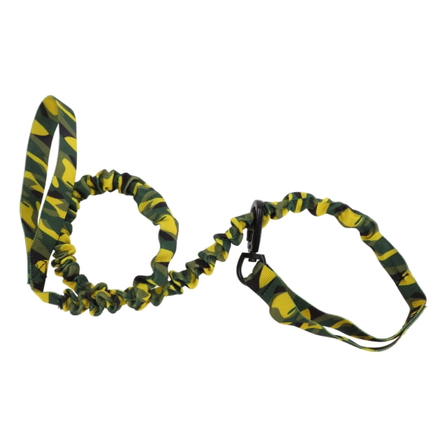 Correa para perros de nylon de doble mango Unique Bargains para perros, camuflaje amarillo y verde, longitud de 110 a 160 cm, diámetro de 0.98 pulgadas