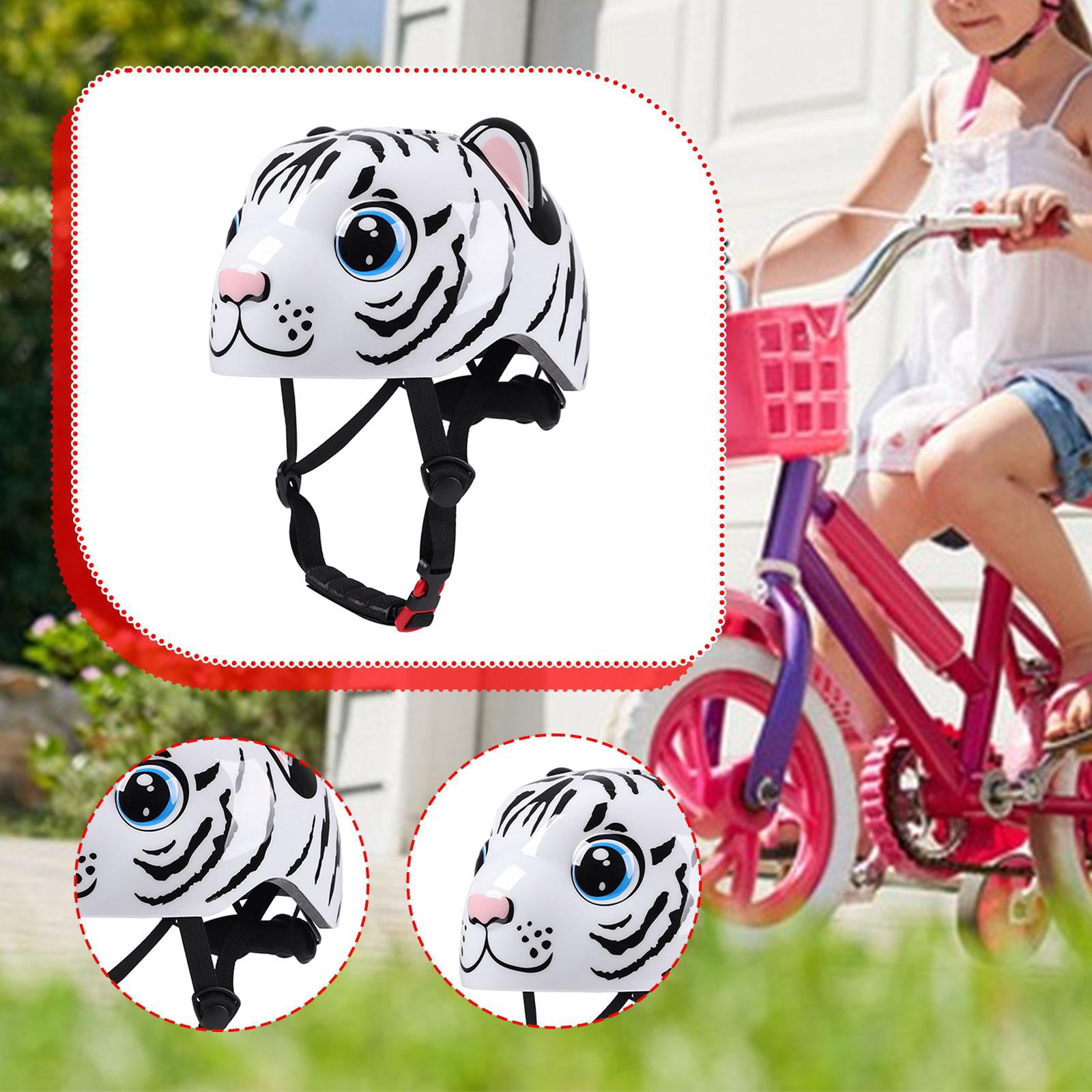 harayaa Bicycle Helmet, Lightweight, Shockproof, Cartoon Design, Breathable, for Skating White Tiger