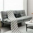 thumbnail image 2 of Costway Canapé-Lit Futon Convertible en Mousse Mémoire avec Accoudoirs Réglables Gris, 2 of 10