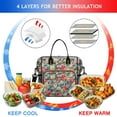 thumbnail image 4 of OBREWU Pioneer Flower Womens Lunch Box for Work,Insulated Large Pioneer Flower Lunch Bag for Women,Loncheras Para Mujer,Leakproof Adult Lunch Bag for Work,Beach,Travel,Picnic,Camping, 4 of 7
