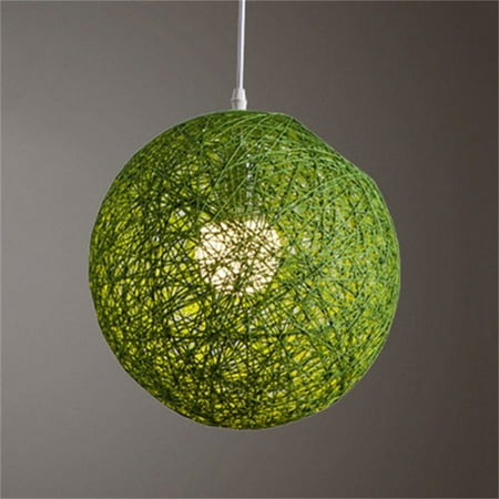 Rattan Craft Balls Round Concise Hand-woven Rattan Vine Ball Pendant Lampshade Light Lamp Shades Light Accessories(15cm Diameter) Green ()
