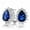Blue, variant on Womens 2.5CT Blue CZ Halo Pear Teardrop Stud Earrings Omega Back