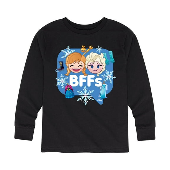 Disney Emoji - Anna & Elsa BFF Design - Toddler And Youth Long Sleeve Graphic T-Shirt