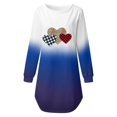 thumbnail image 4 of Pompotops Woman Valentine Printed O Neck Hedging Long Sleeve Strapless Dress, 4 of 5