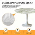 thumbnail image 2 of Elastic Fitted Round Tablecloth, Watercolor Forest Sage Green Waterproof Stretch Table Cover for 36"-44" Tables, Abstract Art Modern Trees Washable Outdoor Tablecloths for Patio, Picnic, Camping, 2 of 9