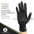 thumbnail image 2 of Dynarex Black Arrow Disposable Latex Exam Gloves, Powder-Free, For Healthcare, Law Enforcement, Tattoo, Salon or Spa, Black Gloves (1 Case of 1000 Gloves, Small Size), 2 of 7