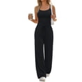 thumbnail image 2 of Women's 2 Piece Lounge Set Spring Outfits - Camisole Top & Wide Leg Pants Black XL, 2 of 9