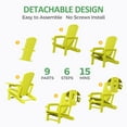 thumbnail image 4 of Chiccushion Adirondack Chair with Cup Holder, HDPE All-Weather Patio Chairs for Poolside, Backyard, Deck, Fire Pit, Yellow, 4 of 9
