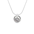 thumbnail image 2 of Delight Jewelry Silvertone Sitting Cat - Round Seal Laugh Ring Charm Necklace, 18", 2 of 4