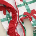 thumbnail image 6 of RUINIXCW Newborn Baby Girl Christmas Outfit Infant Girls Fall Winter Clothes Xmas Footed Romper Bow Print Long Sleeve Zip Up Footie Jumpsuit Headband, 6 of 9