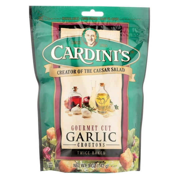 Cardini Gourmet Croutons, Garlic, 5-Ounce Packages (Pack of 12)