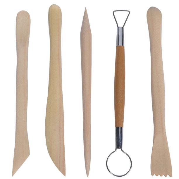 BRIGHTFUFU 5 piezas de herramientas de plástico para esculpir, modelar y recortar, herramientas para tallar cerámica, kit de herramientas para arcilla y cerámica.