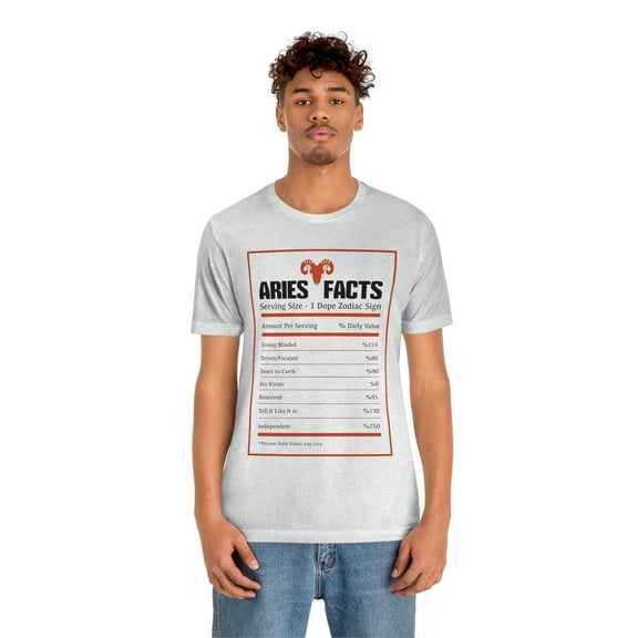 Aries Facts Zodiac Horoscope Astrology Birthday Short Sleeve Tee Shirt