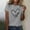Gray, variant on Women Tops Oma Women's Love Letter Printed Shirt Short Sleeved Round Neck T Shirt Fashion Top Lightweight Soft Casual Summer Clothing Clothes(Navy Blue,Xxl)