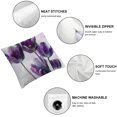 thumbnail image 4 of JEUXUS 2-Piece Short Plush Throw Pillow Cover Transparent Purple Flower Tulip Picture White, 4 of 6