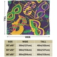 thumbnail image 4 of Colorful Mask and Beads for Mardi Gras Lightweight Plush Microfiber Blanket, Warm Cozy Couch Bed TV Blanket Throw Blanket for All Season 60"x80" for Kids Adults, 4 of 5
