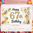 thumbnail image 2 of Glittery Design Happy 67th Birthday Banner Gold Number 67th Birthday Display Colorful Balloons Polka Dot Pattern Birthday Backdrop for 67th Birthday Party Indoor Decoration Photo Shoot, 2 of 8
