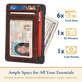 thumbnail image 3 of ComfiTime Slim Men’s Wallet - RFID Minimalist Wallet for Men & Women, Small Thin Leather Wallet with ID Window, Credit Card Holder Front Pocket Wallet, Travel Accessories & Gift Box, Brown, 3 of 11