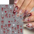 thumbnail image 2 of Pegatinas Quezadyl para decoración de uñas con forma de corazón con lazo para el día de San Valentín, 2 of 9