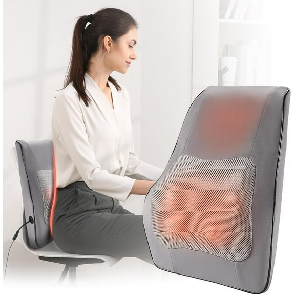 Naipo Shiatsu Back Massager with Heat, 3D Deep Kneading Electric Massage Pillow for Neck and Back Pain Relief, Ideal for Home, Office and Car Use, Best Gift for Mom Dad