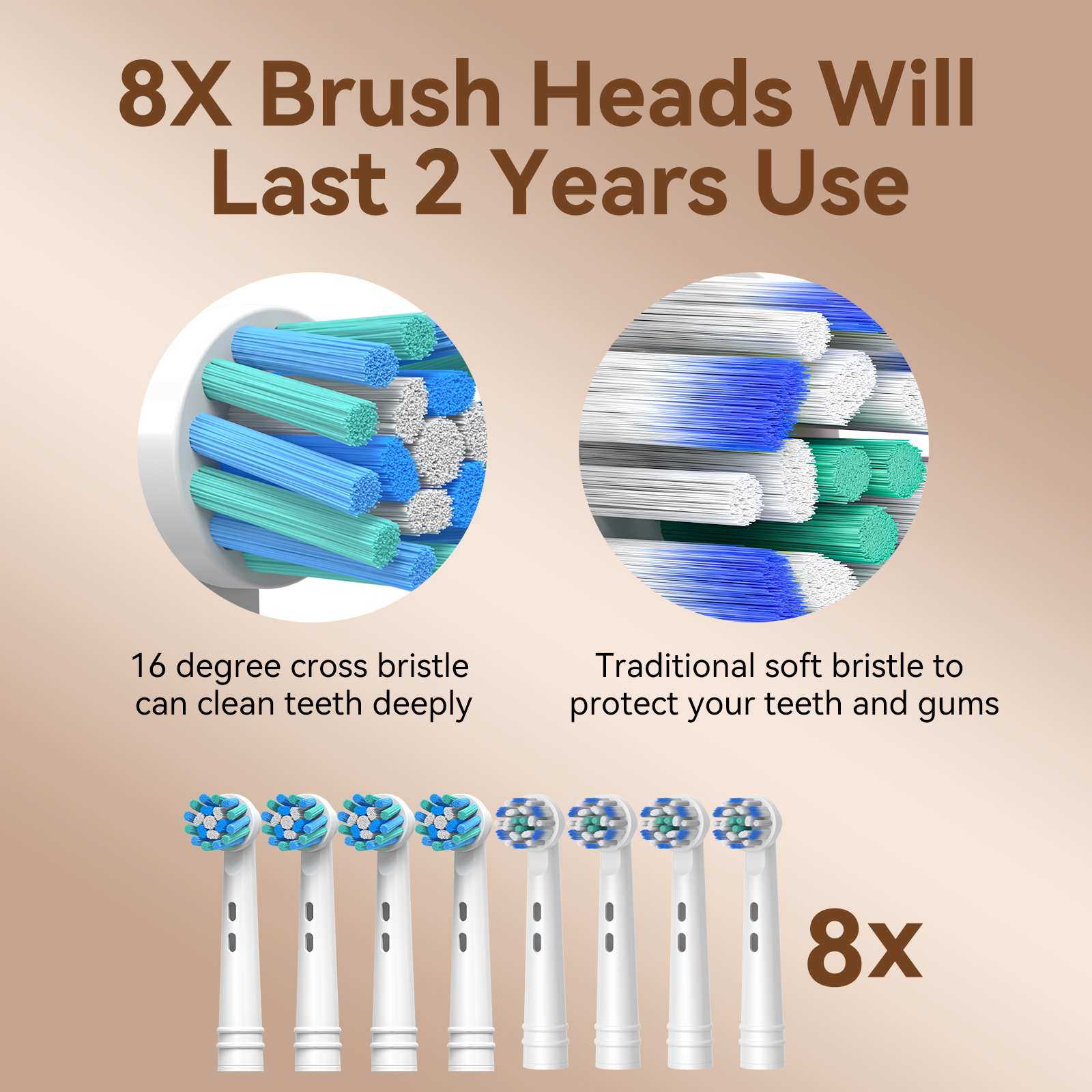 Seago SG-2603 Rotating Electric Toothbrush With 8 Brush Heads photo 3